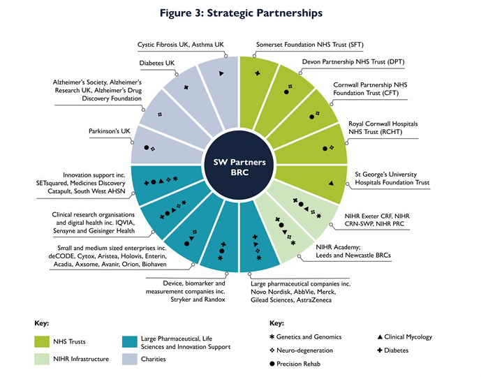 A diagram to show the different organisations that nake up our strategic partnerships